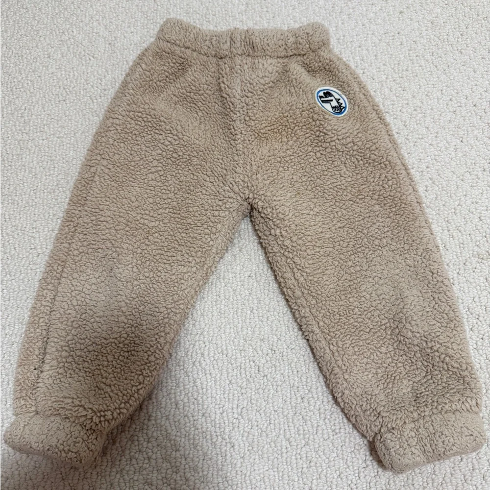 Zara Toddler Cozy Sherpa Jogger Pants - Tan